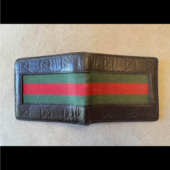 Gucci Black Guccissima Web Bifold Wallet - Picture 6 of 9